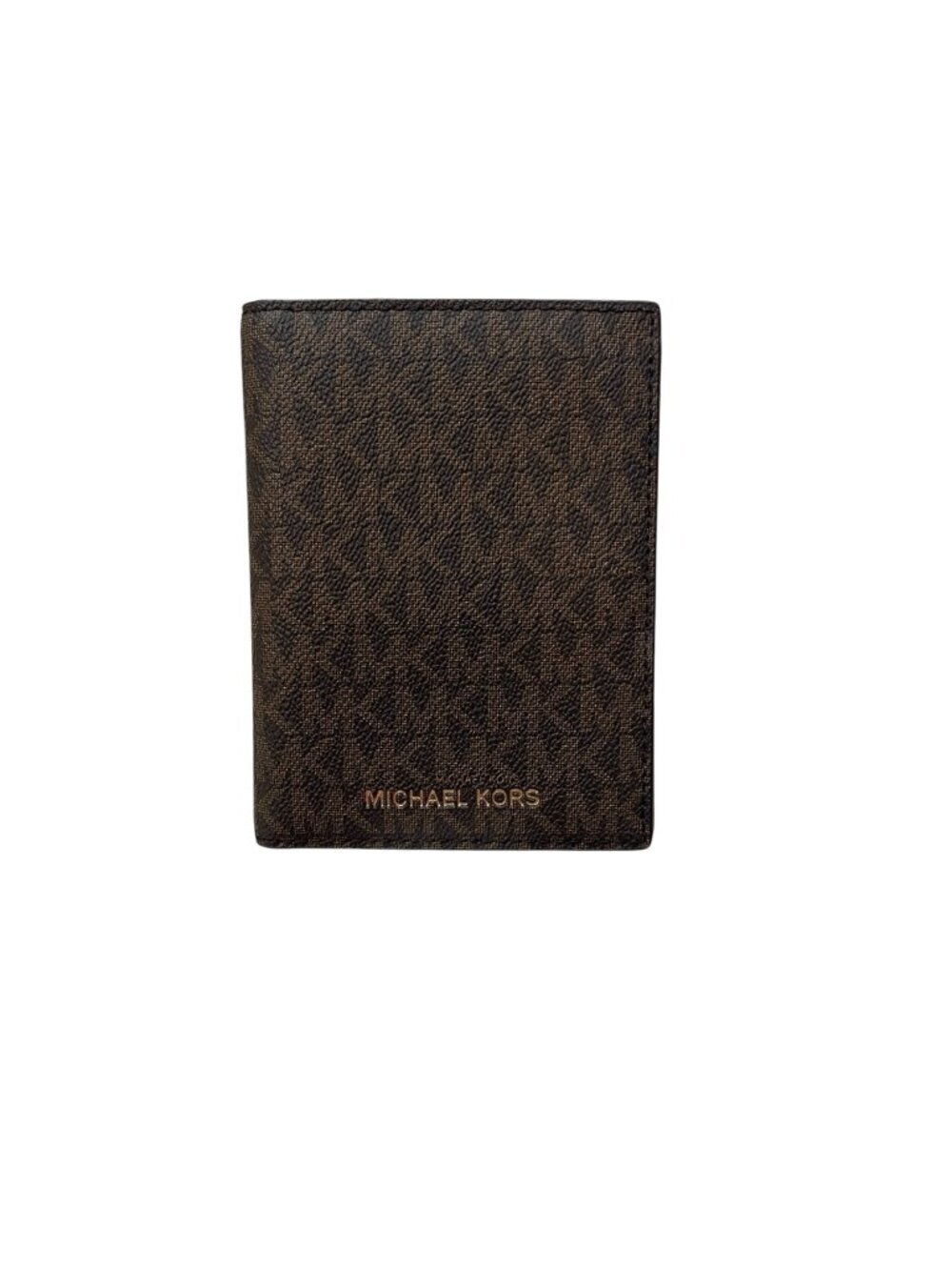 Michael Kors Jet Set Travel Passport Wallet in Brown Signature Logo
